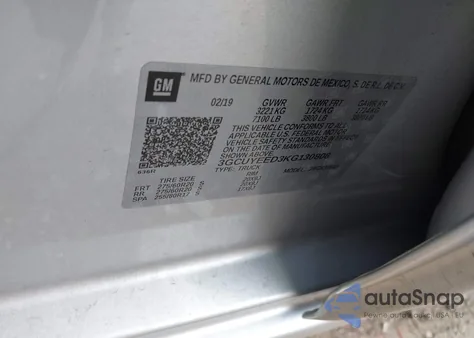 2019 Chevrolet Silverado 1500 Rst z USA, uszkodzony, nr VIN 3GCUYEED3KG130808